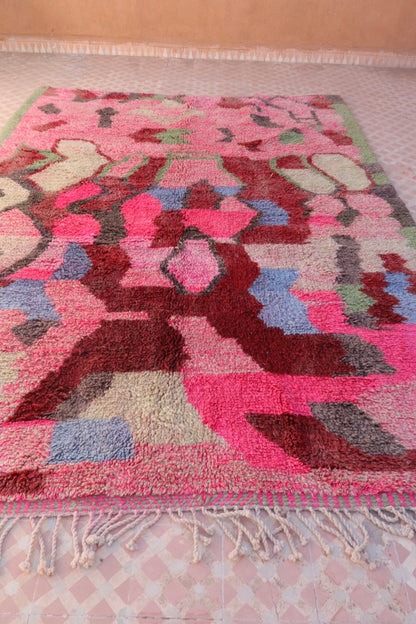 Tapis Berbère Boujad Rose Motifs Colorés - 292 x 205 cm Néda