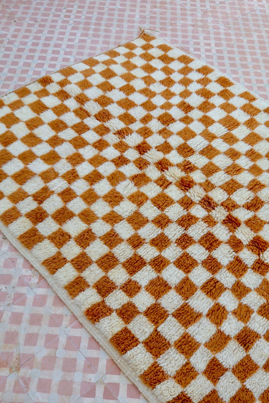 Alfombra Bereber a Cuadros Invertidos Marrones Azilal - 206 x 154 cm Néda