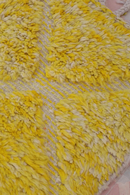 Tapis Berbère Jaune Béni Ouarain- 138 x 106 cm Néda