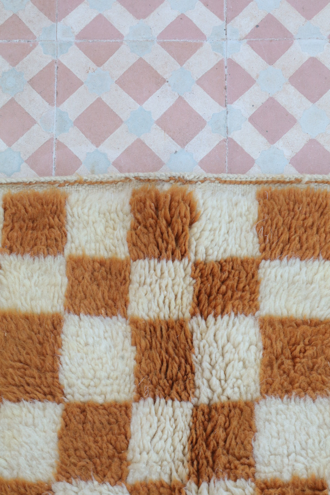 Alfombra Bereber a Cuadros Invertidos Marrones Azilal - 206 x 154 cm Néda