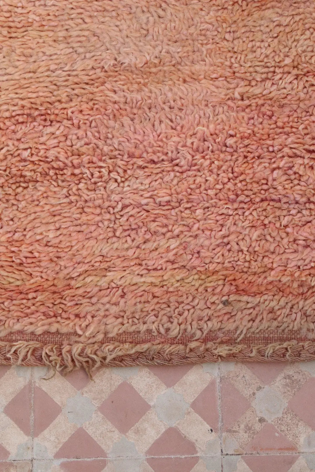 Tapis Berbère Ancien Rose Terracotta - 245 x 162 cm Néda