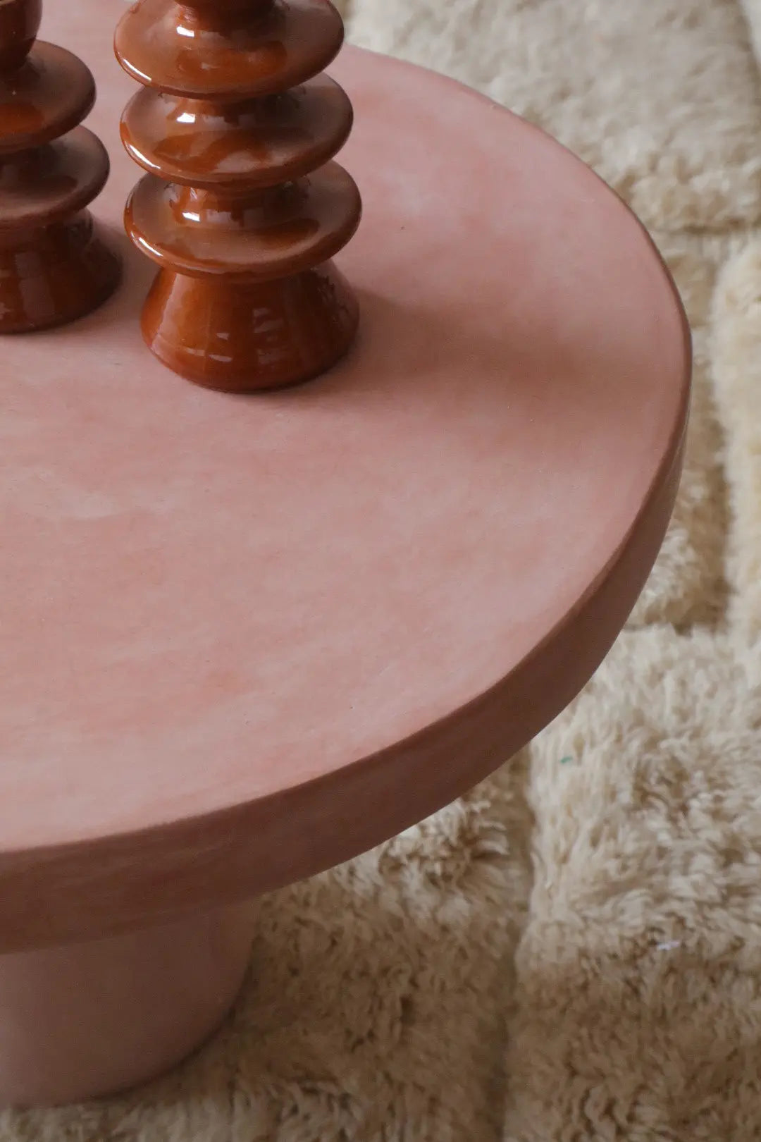 Table Basse Organique en Tadelakt - CURVE (Rose) Néda