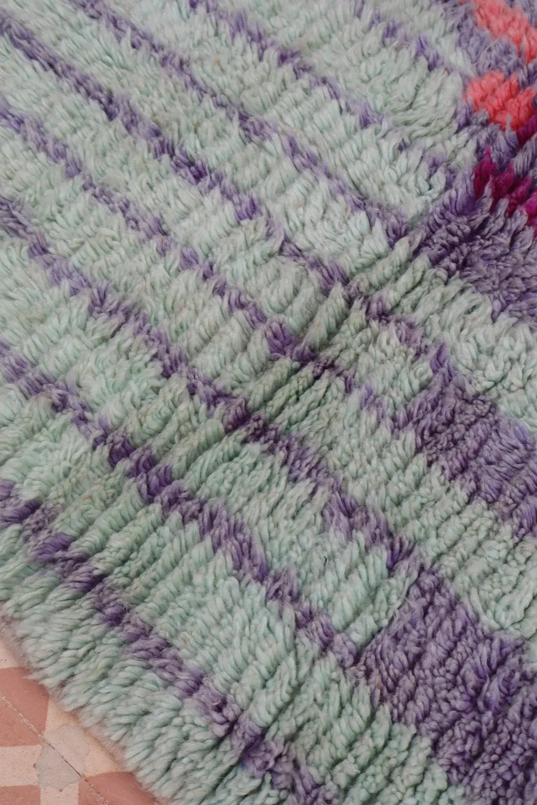 Alfombra Bereber Boujad Colorida Lila Turquesa - 151 × 106 cm Néda