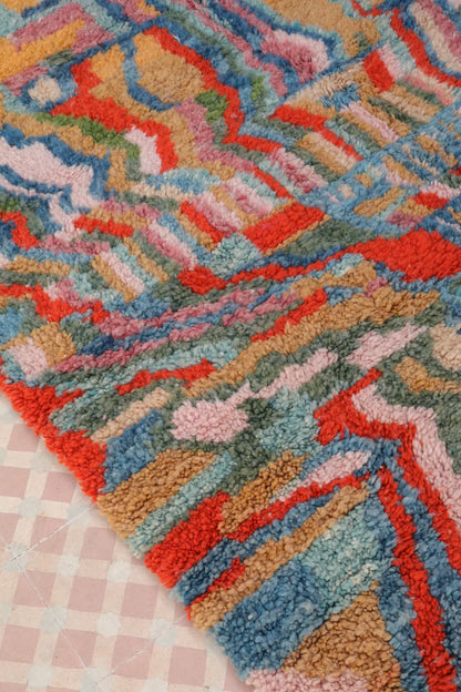 Tapis Berbère Abstrait Coloré Béni Ouarain Qualité Supérieure - Néda