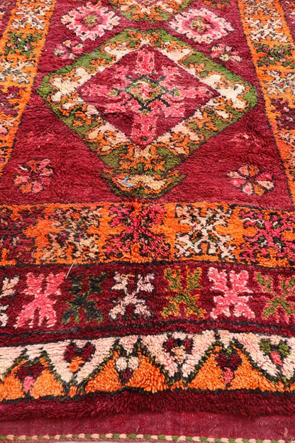 Tapis Berbère Boujaad Antique Bordeaux Orange - 392 x 204 cm Néda