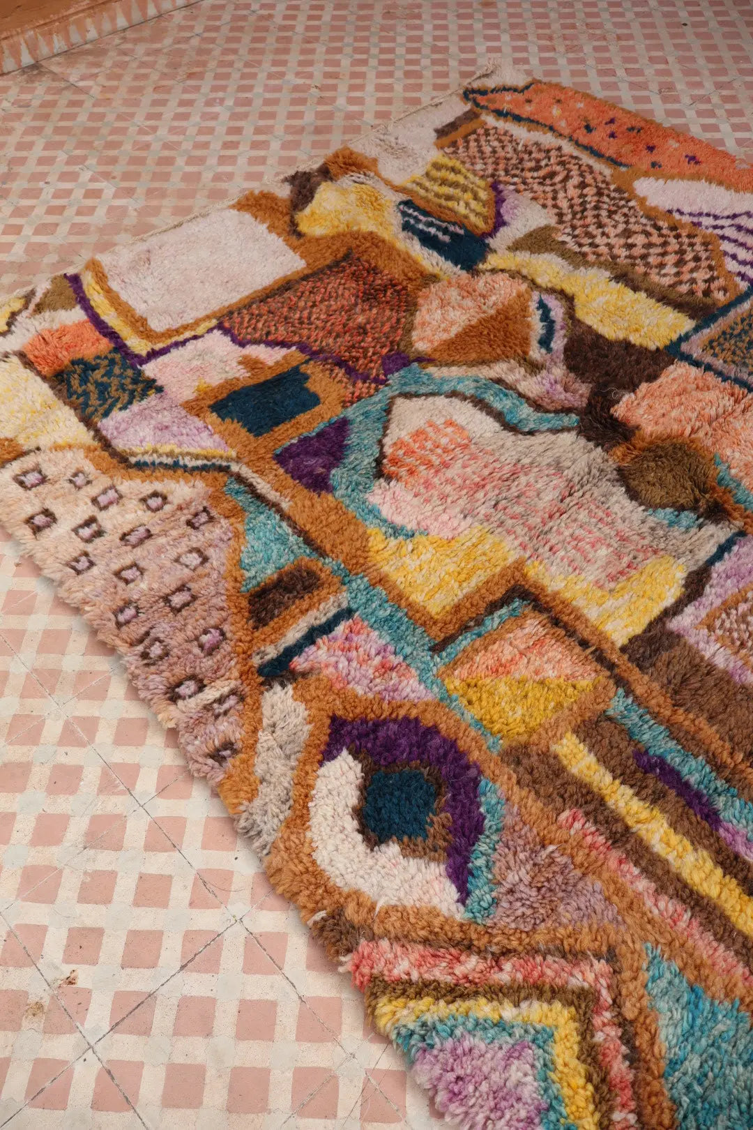 Tapis Berbère Tableau Multicolore Béni Ouarain Qualité Supérieure - 242 x 181 cm Néda