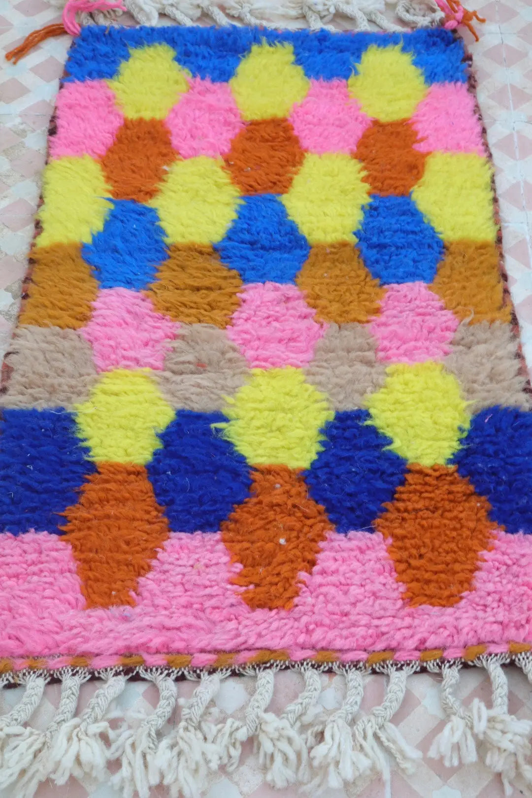 Duo de Tapis Berbères  Béni Ouarain Multicolore  - Descente de lit Néda