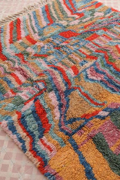 Tapis Berbère Abstrait Coloré Béni Ouarain Qualité Supérieure - Néda