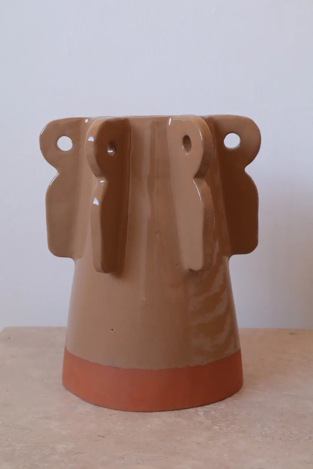 Vase Sculptural Bi Matières Beige- SABI Néda