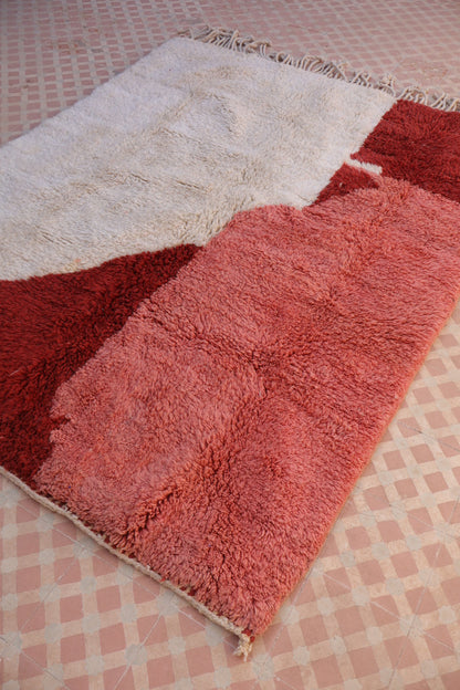 Tapis Berbère Coloré Contemporain Marron & Rose Qualité Supérieure - 200 x 155 cm Néda