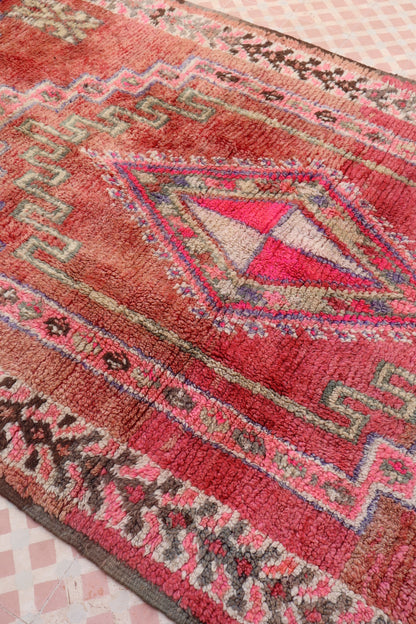 Boujaad Vintage Roze Berber Tapijt - 260 x 150 cm