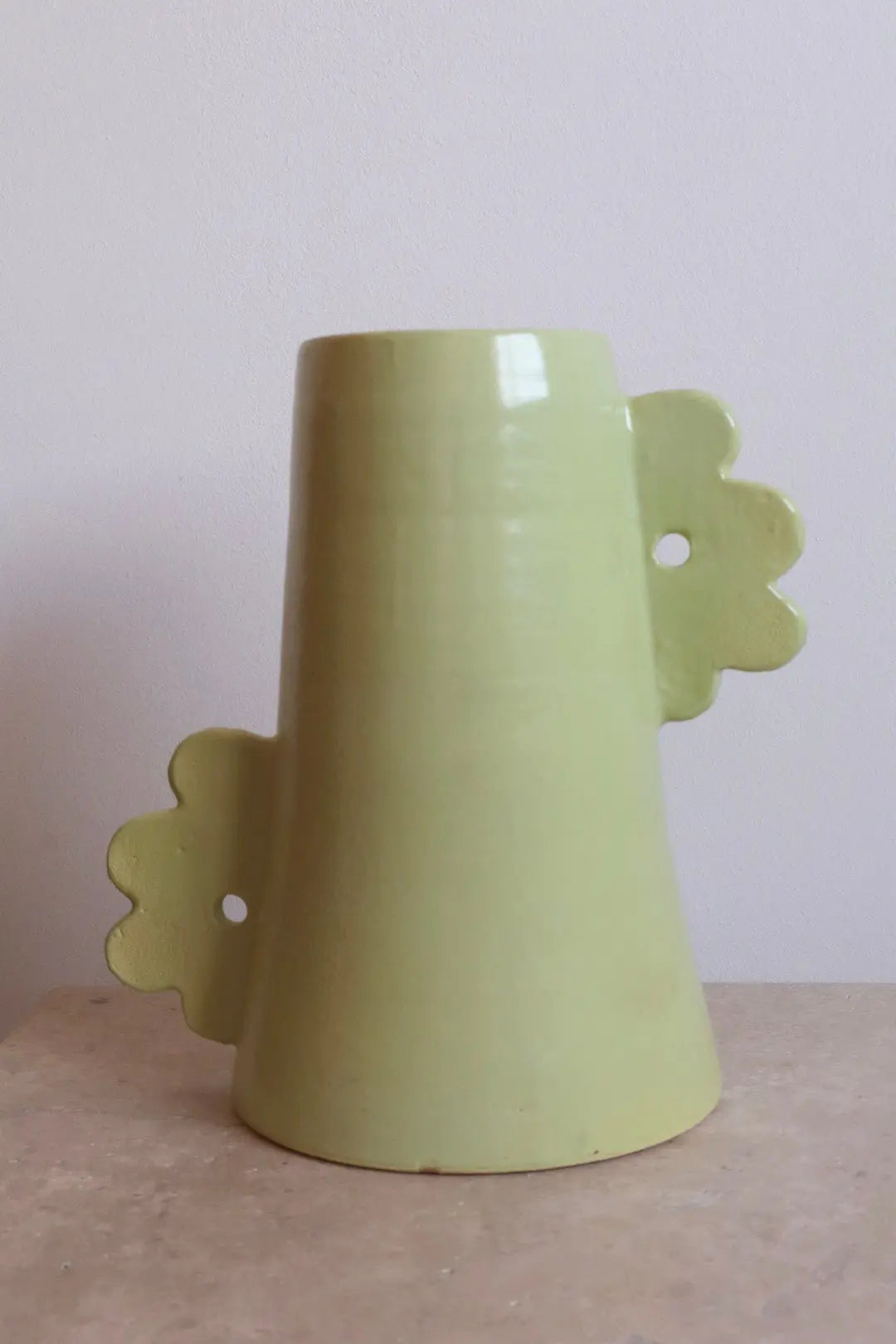 Vase Abstrait en Céramique Fait-Main Fleurs - DAISY Vert Pomme Néda