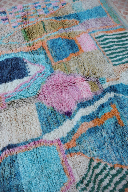 Tapis Berbère Tableau Multicolore Béni Ouarain Qualité Supérieure -300 x 206 cm