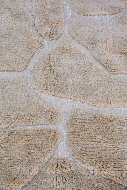 Tapis Berbère Béni Ouarain Blanc Moderne à Reliefs Qualité Supérieure- 310 x 256 cm Néda