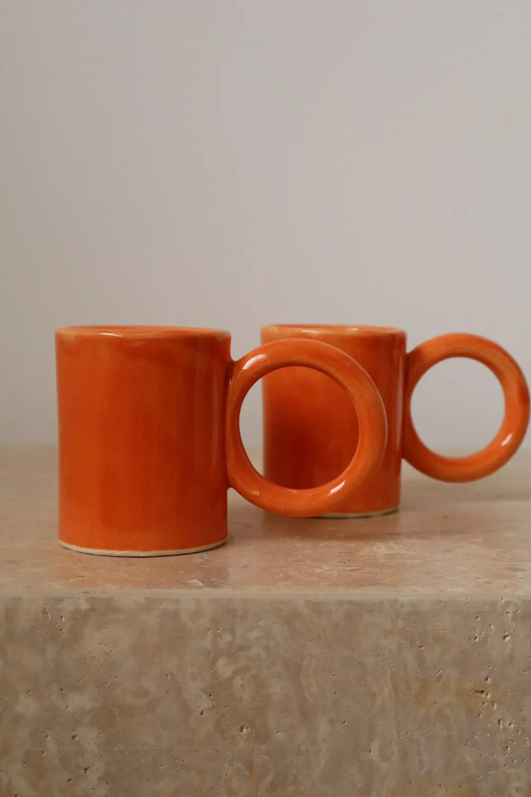 Duo Tasses à Café Grande Anse Ronde -Orange Néda