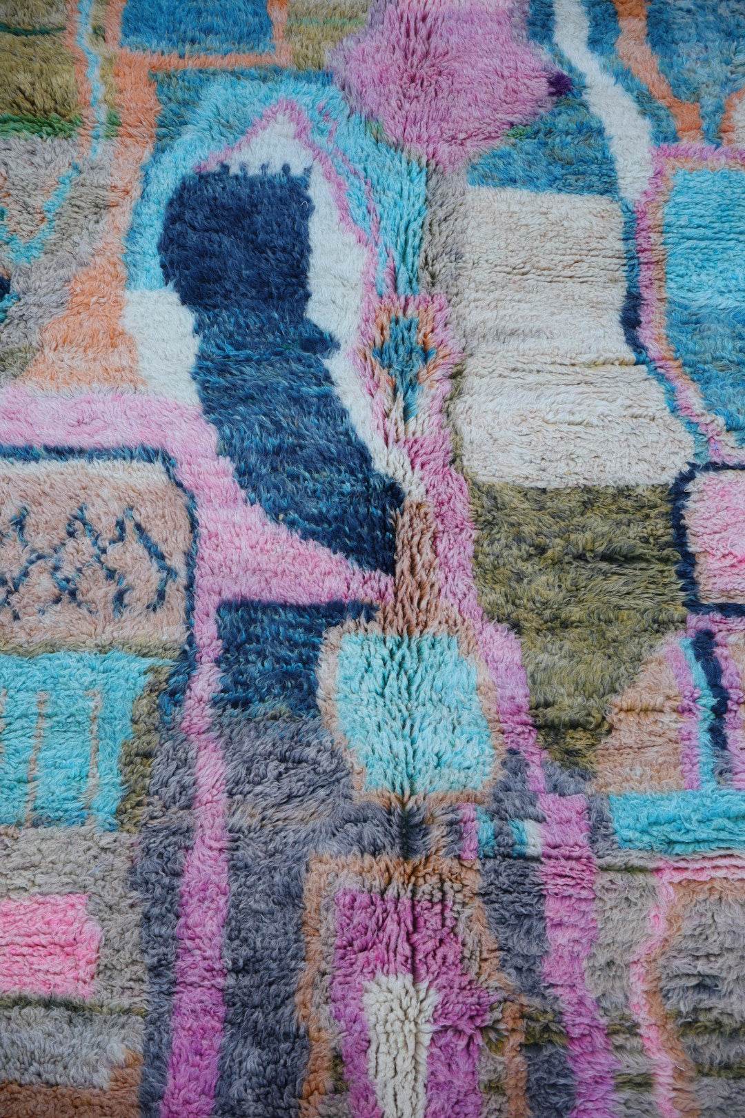 Tapis Berbère Tableau Multicolore Béni Ouarain Qualité Supérieure -300 x 206 cm