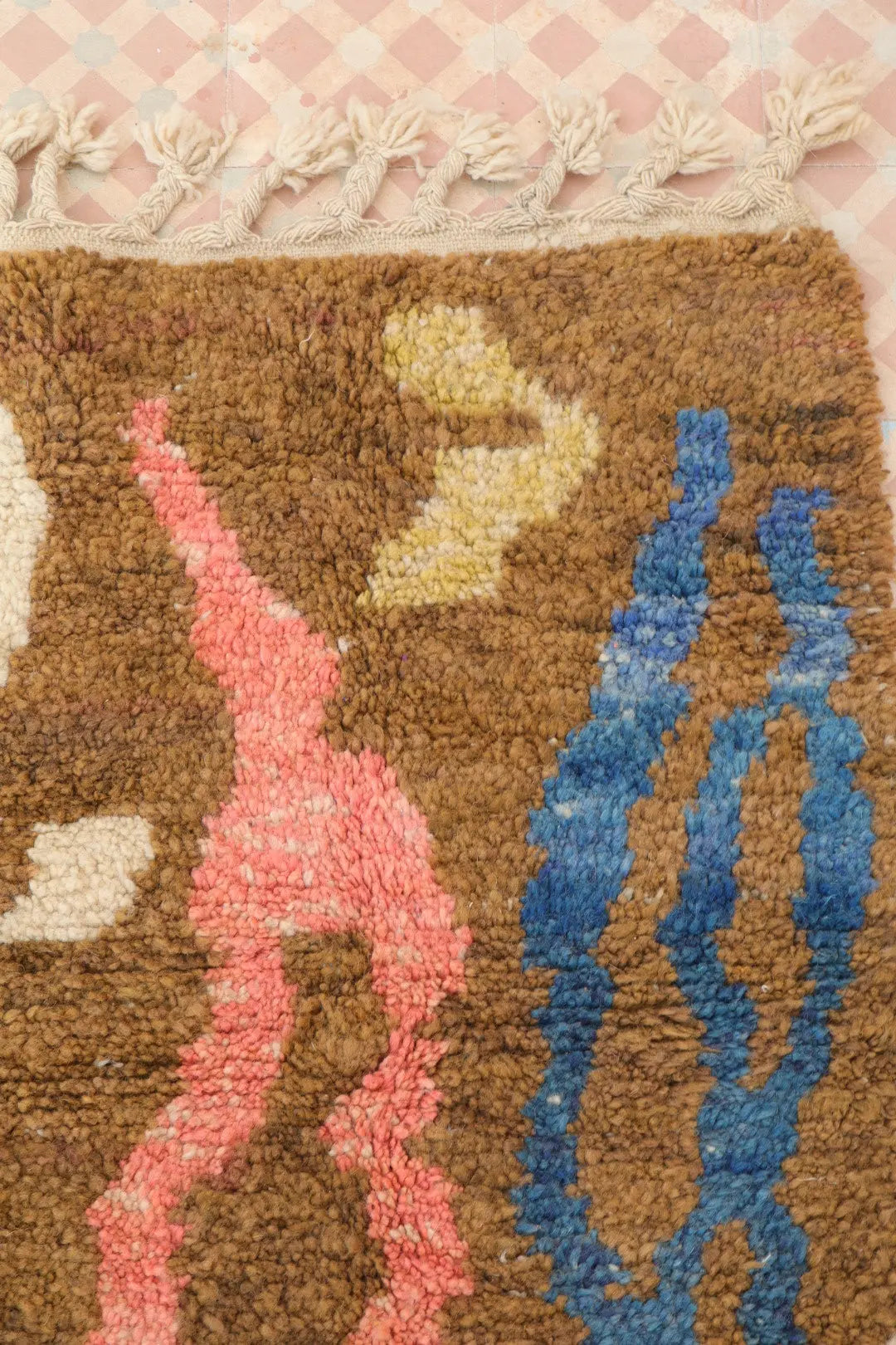 Tapis Berbère Abstrait Coloré Béni Ouarain Qualité Supérieure - 208 x 153 cm Néda