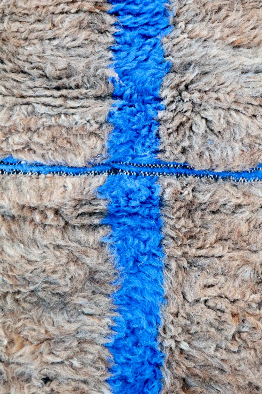 Tapis Berbère Gris et Bleu à Reliefs Béni Ouarain - 290 x 205 cm Néda