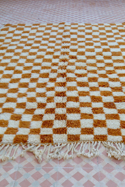 Alfombra Bereber a Cuadros Invertidos Marrones Azilal - 206 x 154 cm Néda