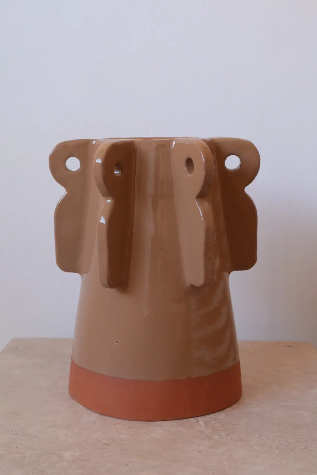 Vase Sculptural Bi Matières Beige- SABI Néda