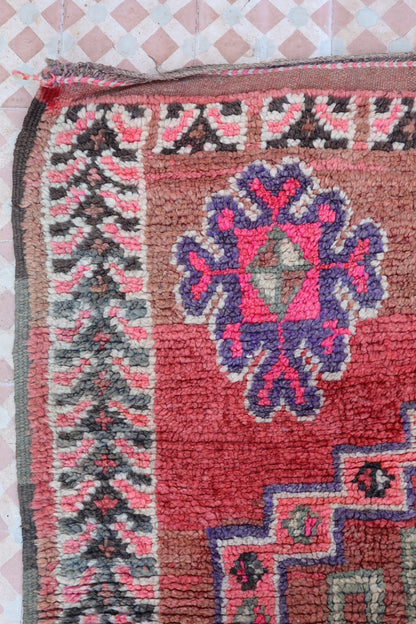 Tapis Berbère Boujaad Rose Vintage - 241 x 155 cm