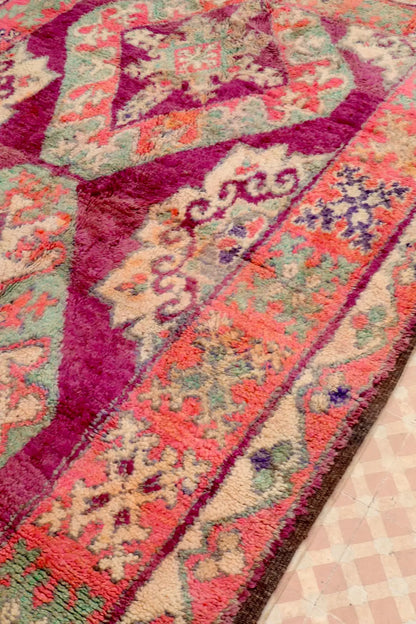 Tapis Berbère Boujaad Antique Violet Rose - 340 x 200 cm Néda