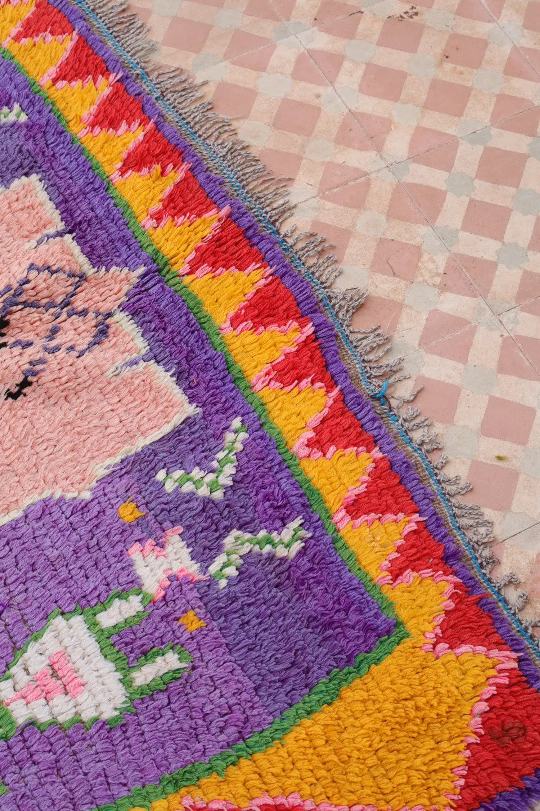 Berber tapijt Azilal Antique Lilas Multicolore - 285 x 122 cm Néda