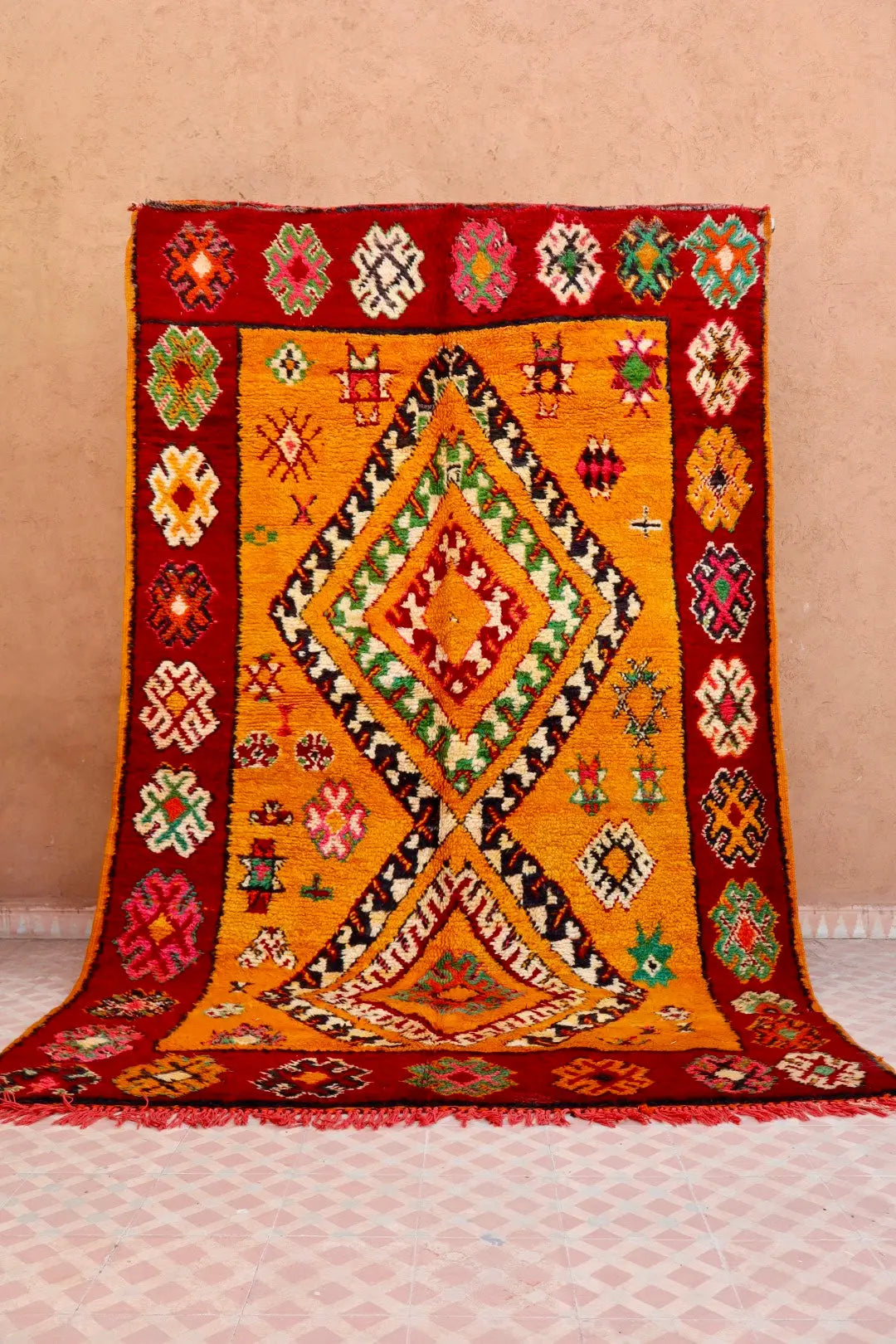 Tapis Berbère Boujaad Antique Orange et Rouge- 280 x 170 cm Néda