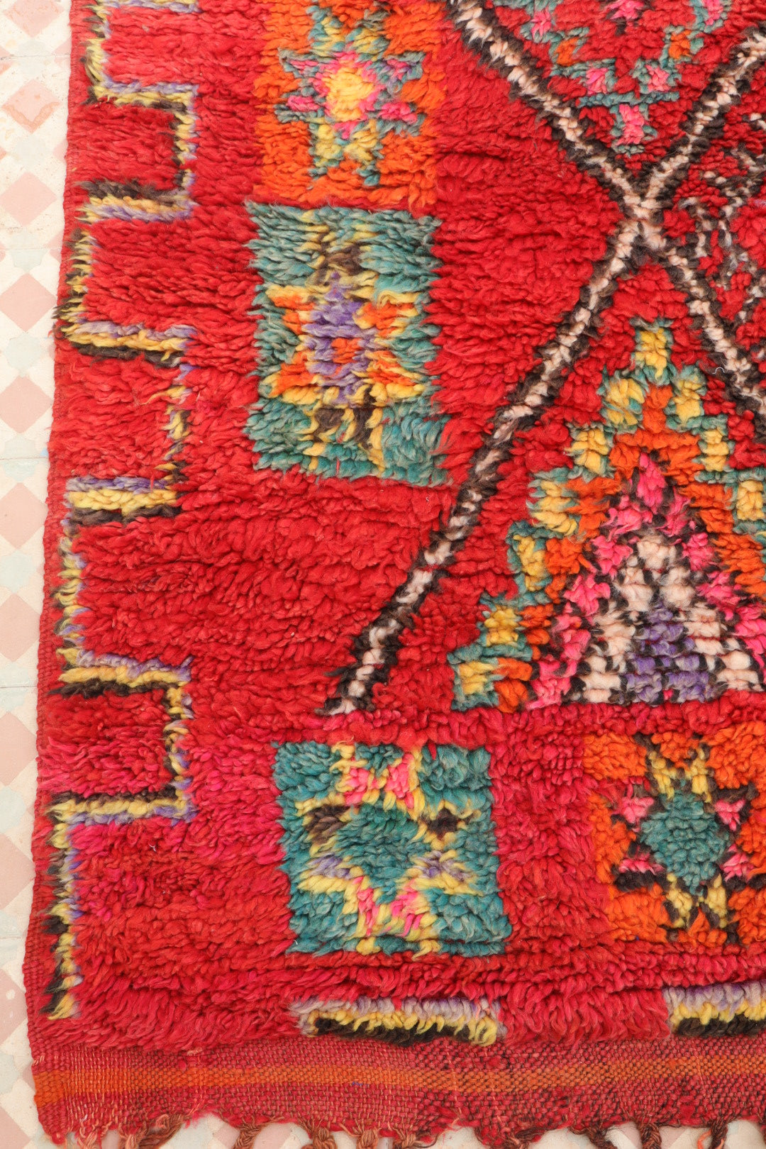 Berber rug Boujaad Antique Rouge Multicolore - 365 x 200 cm