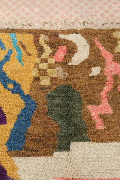 Tapis Berbère Abstrait Coloré Béni Ouarain Qualité Supérieure - 208 x 153 cm Néda