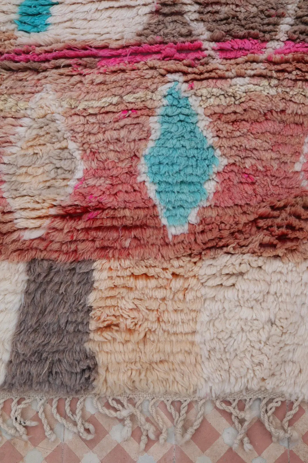 Alfombra Bereber Boujad Colorida Terracota Rosa Turquesa - 252 x 165 cm Néda