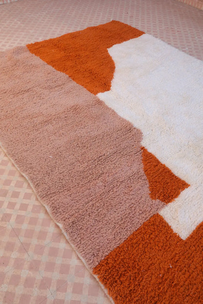 Tapis Berbère Coloré Contemporain Terracotta & Rose Poudré - 293 x 203 cm Néda