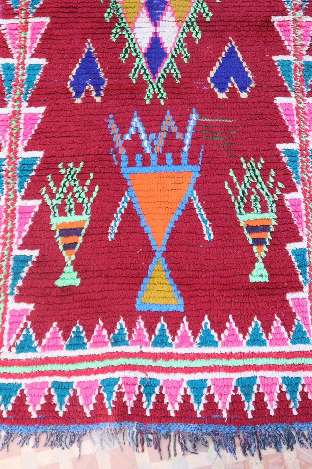 Tapis Berbère Azilal Vintage de Couloir Coloré- 210 x 78 cm Néda