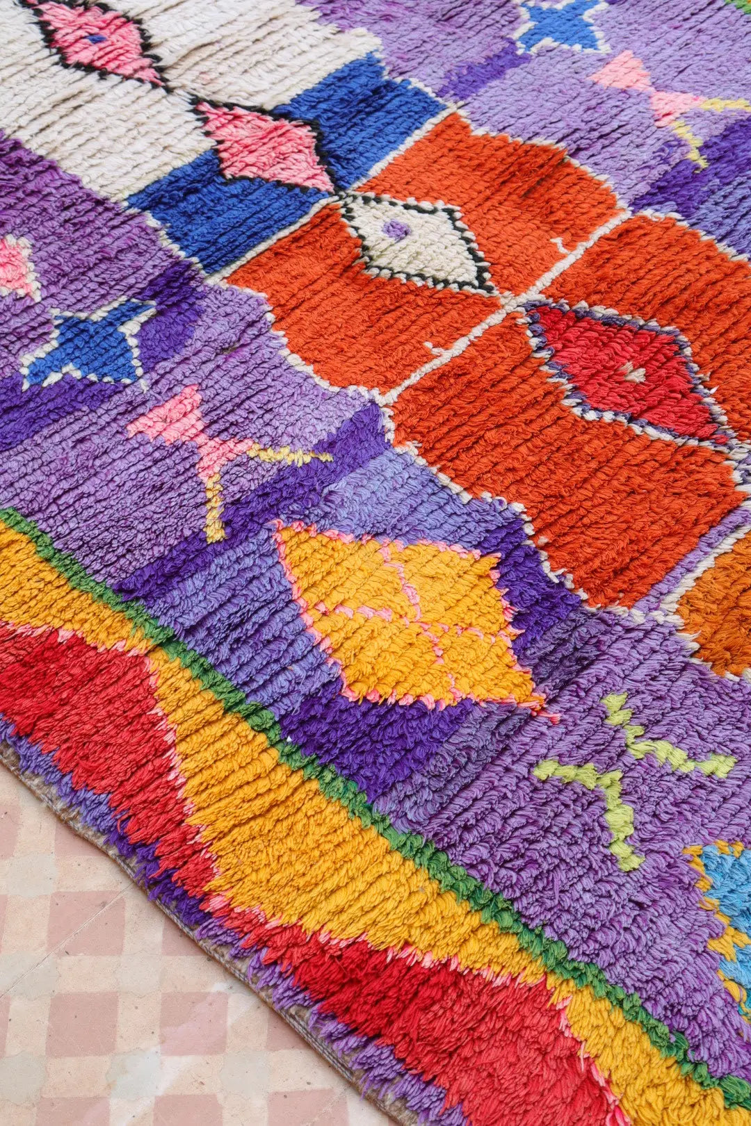 Berber tapijt Azilal Antique Lilas Multicolore - 285 x 122 cm Néda
