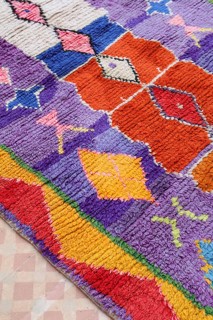 Berber tapijt Azilal Antique Lilas Multicolore - 285 x 122 cm Néda