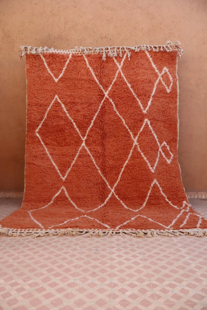 Tapis Berbère Coloré Terracotta et Blanc Béni Ouarain- 288 x 195 cm Néda