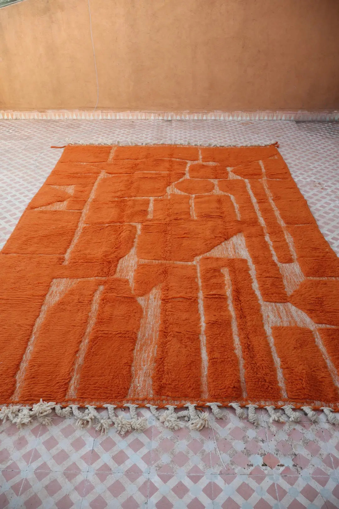 Berberteppich Orange Kupfer Beni Ouarain - 301 x 194 cm Néda