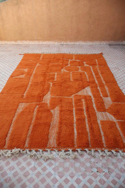 Berberteppich Orange Kupfer Beni Ouarain - 301 x 194 cm Néda