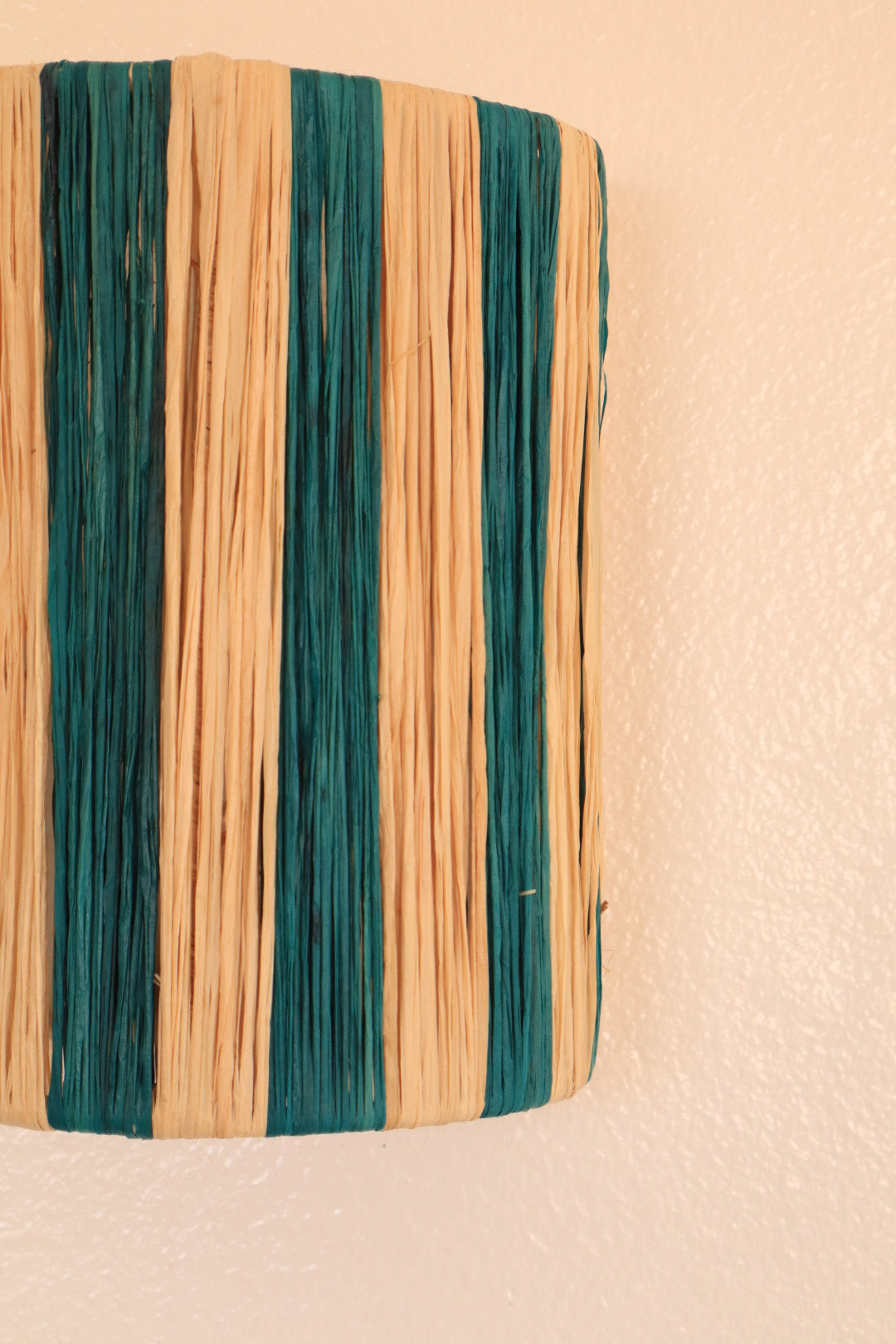 Stripe Raffia Wall Sconce Fir Green and Natural