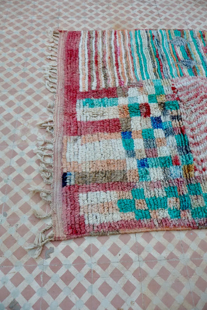 Tapis Berbère Boujad Motifs Colorés - 253 x 151 cm Néda