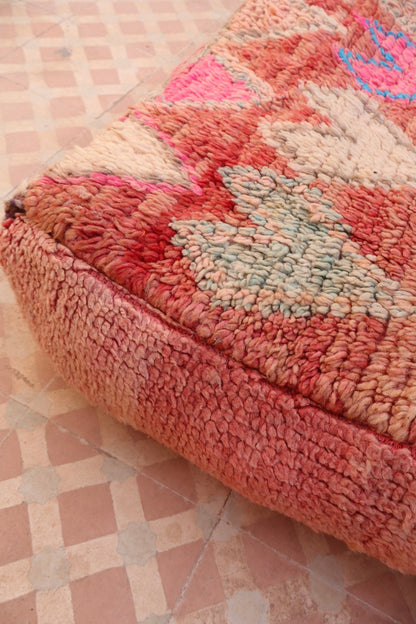 Pouf Berbère Coloré Rose et Bleu Néda