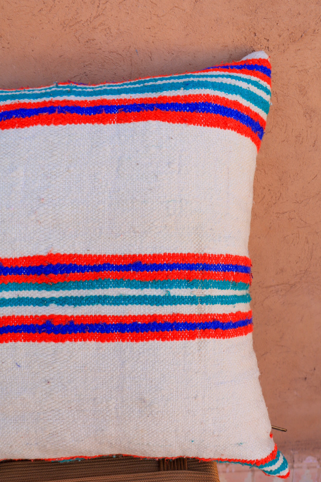 ELA striped wool cushion - Red green blue