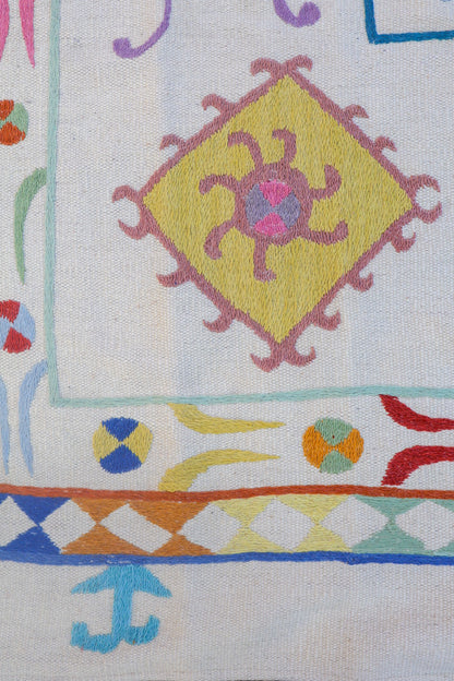 Kilim Afghaanse Suzani White Multolor - 300 x 239 cm tapijt