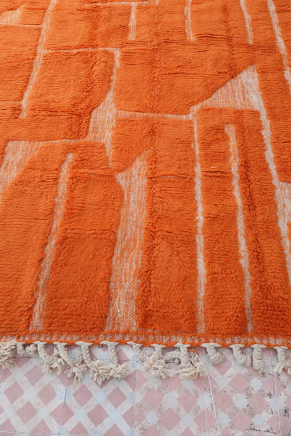 Berberteppich Orange Kupfer Beni Ouarain - 301 x 194 cm Néda