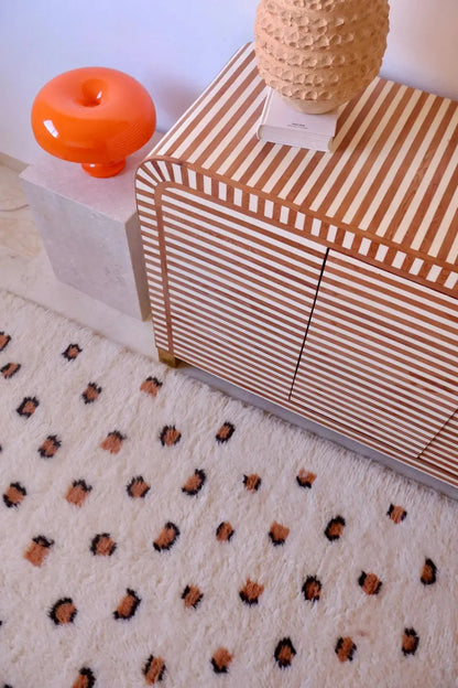 Alfombra bereber con motivos de leopardo Beni Ouarain Néda
