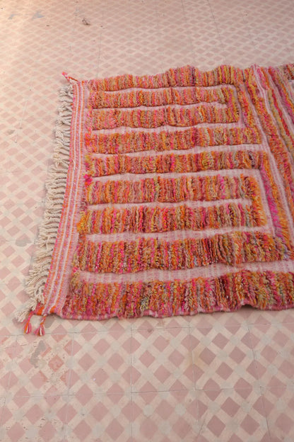 Tapis Berbère Rose Coloré Béni Ouarain- 233 x 151 cm Néda