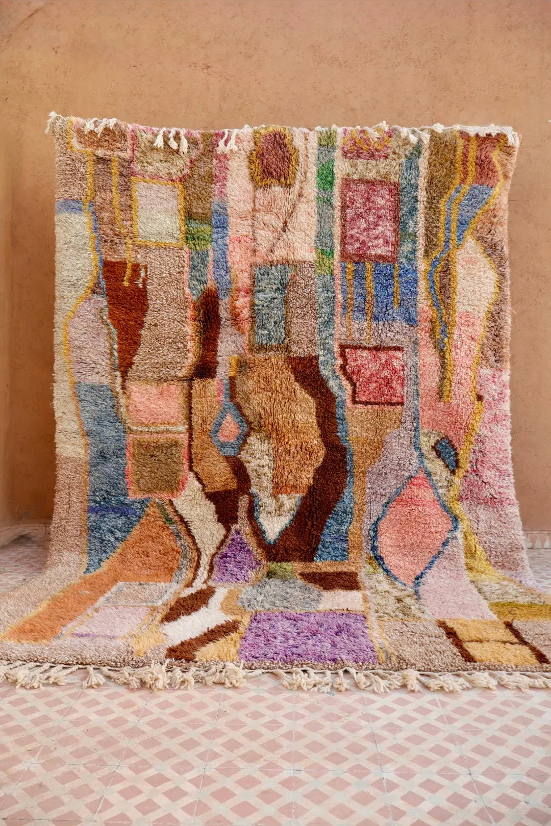 Tapis Berbère Tableau Multicolore Béni Ouarain Qualité Supérieure -308 x 226 cm Néda