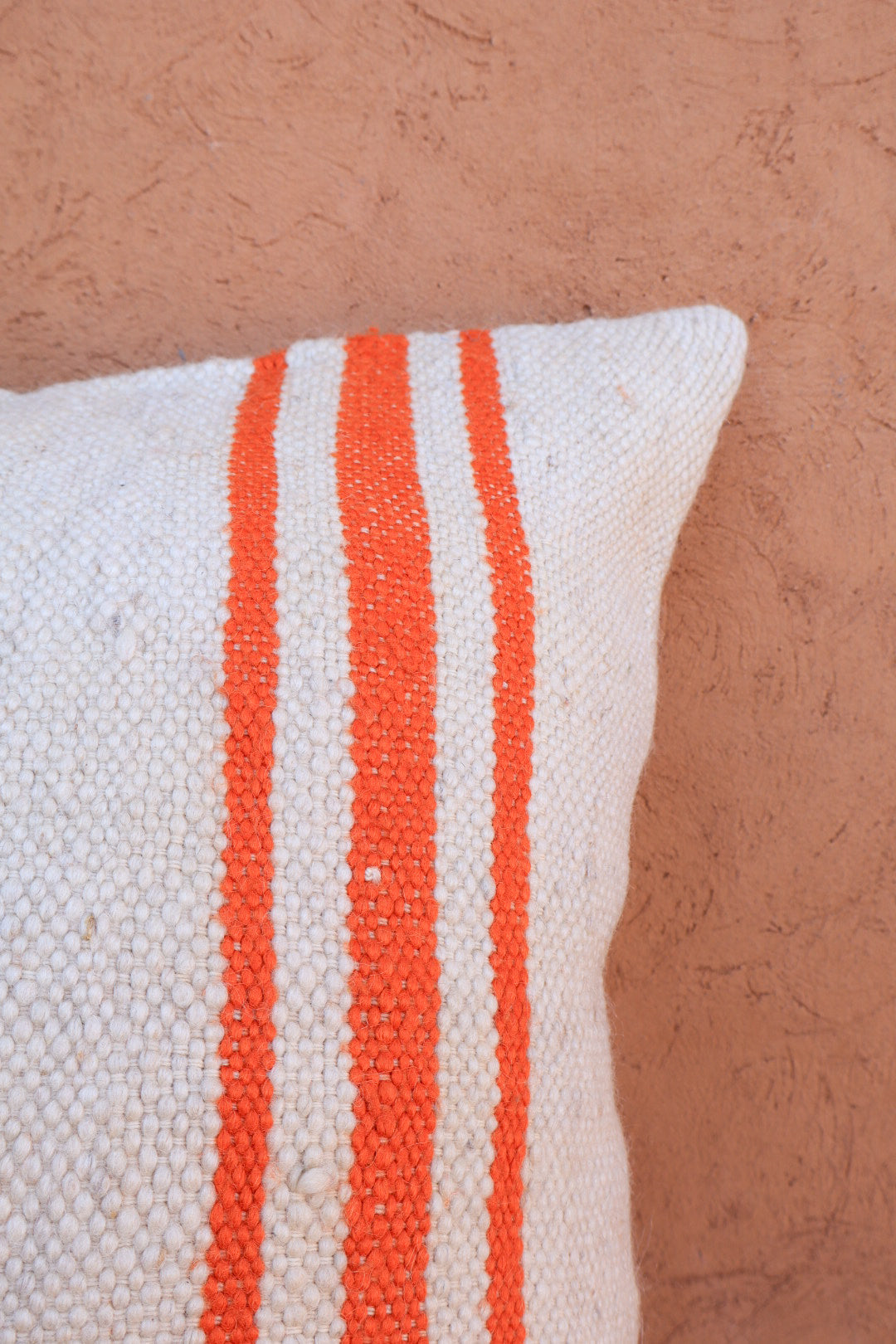 ELA striped wool cushion - Orange