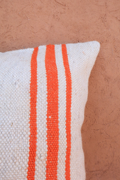 Coussin en Laine Rayé ELA - Orange