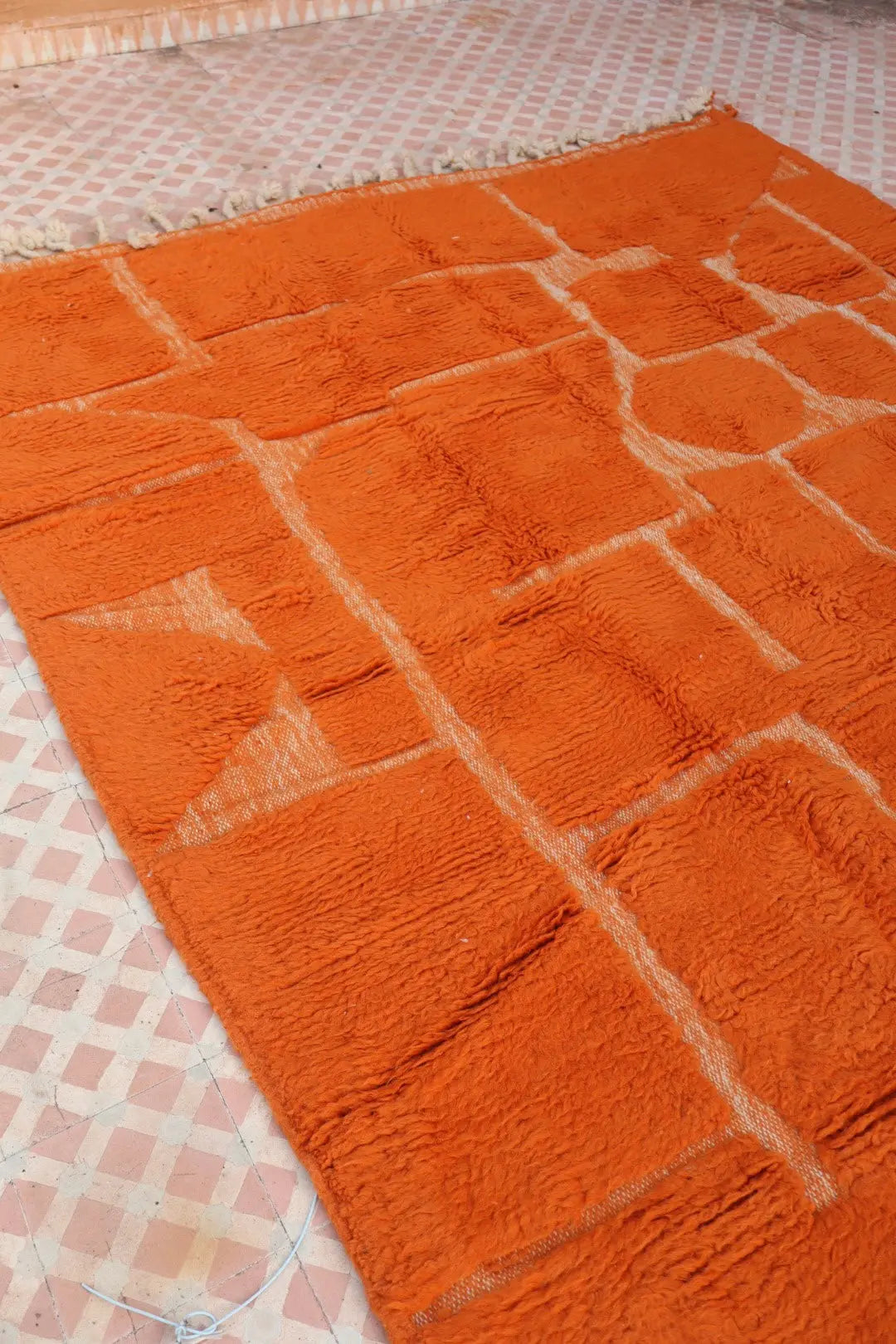 Berberteppich Orange Kupfer Beni Ouarain - 301 x 194 cm Néda